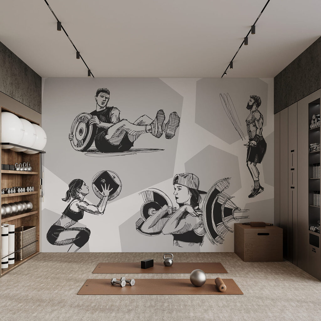 Sportowcy w ruchu — wnętrze 1