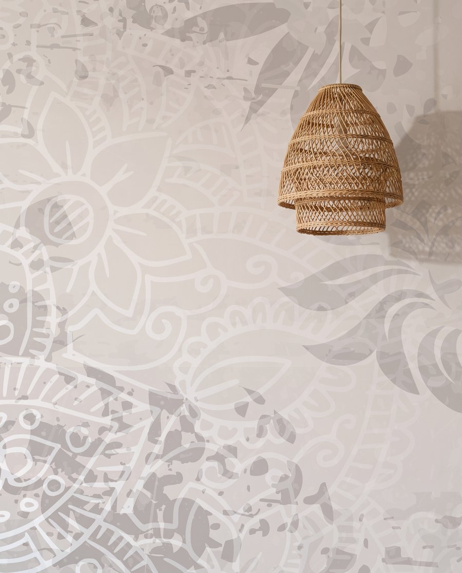 Mandala z kwiatowym środkiem — detal