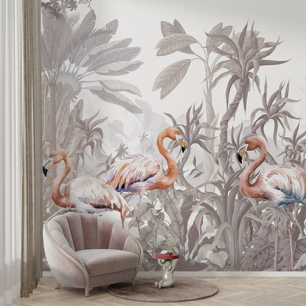 Flamingi wśród roślin — wnętrze 5