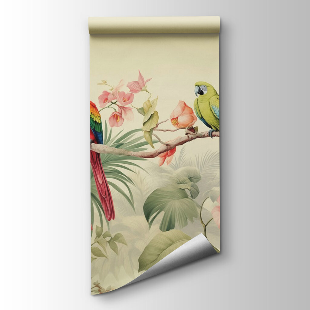 Papugi w tropikalnym ogrodzie — widok produktu
