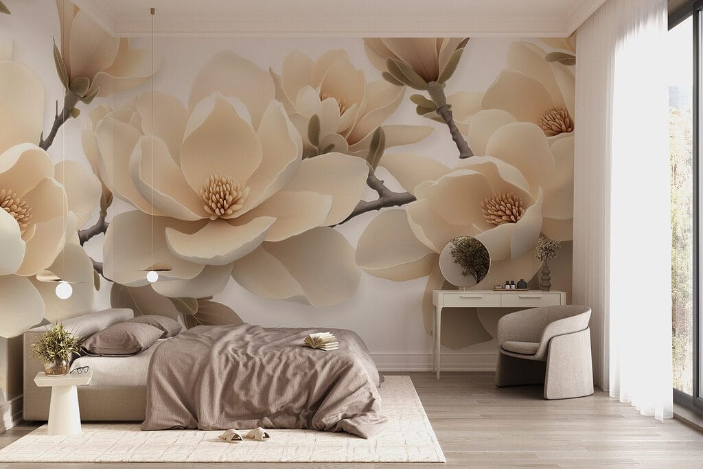Gęste kremowe magnolie — wnętrze 1