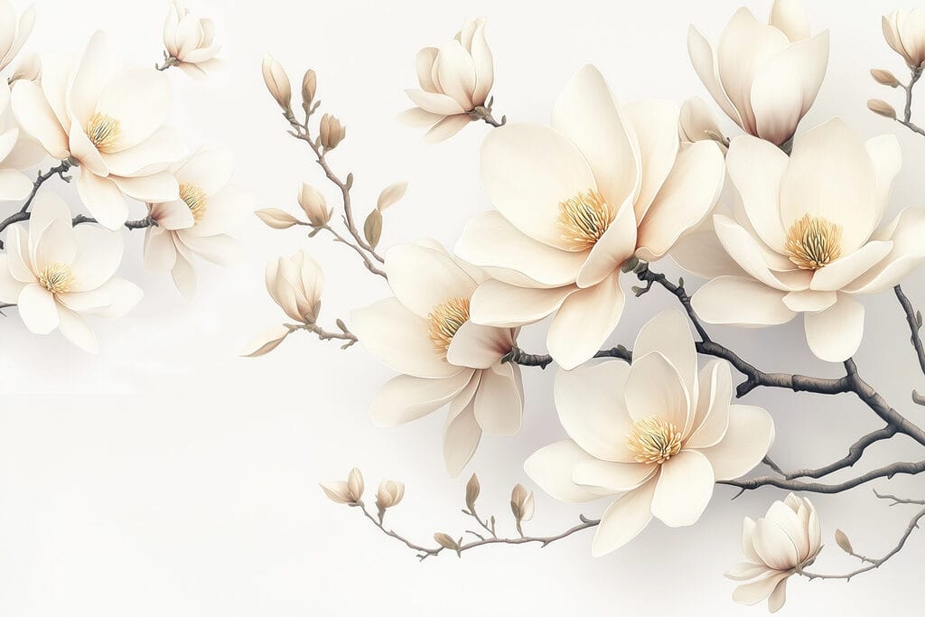 Kwitnąca magnolia — cały wzór