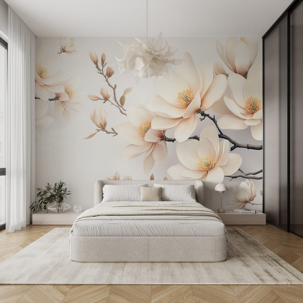 Kwitnąca magnolia we wnętrzu