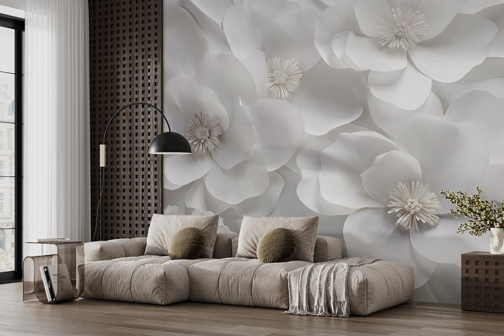 Białe kwiaty z cieniem — wnętrze 4
