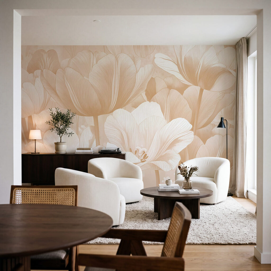 Jasne tulipany w liniach — wnętrze 1