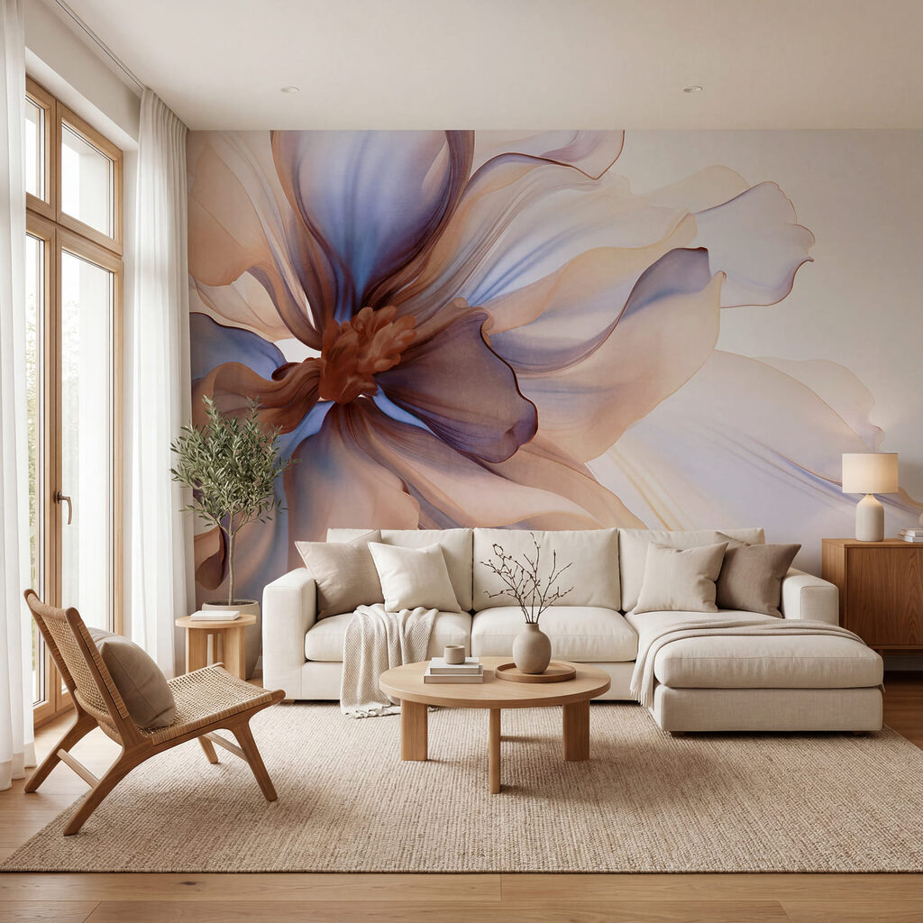 Błękitny płatek w karmelu we wnętrzu
